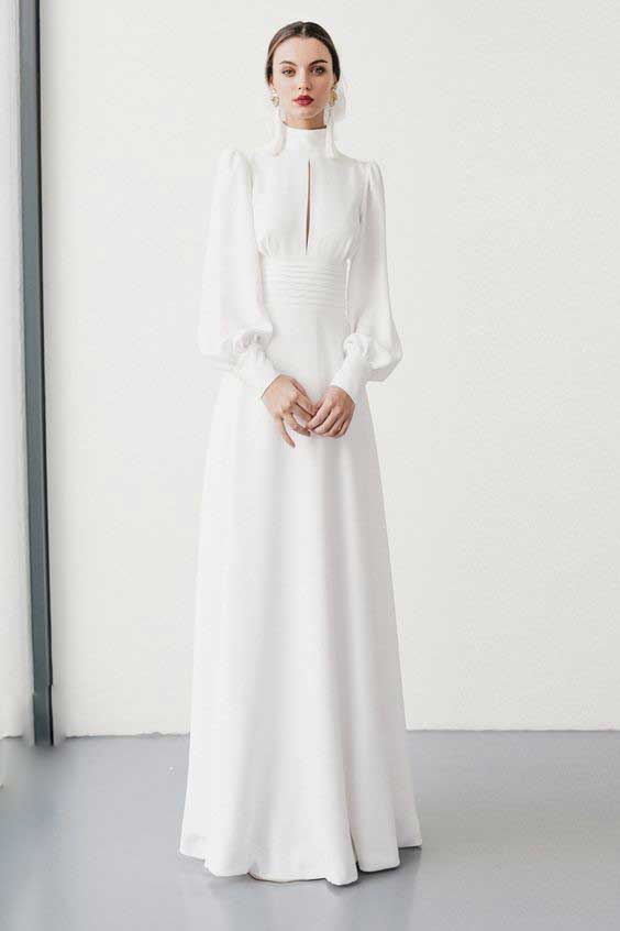 مدل لباس مجلسی پوشیده سفید