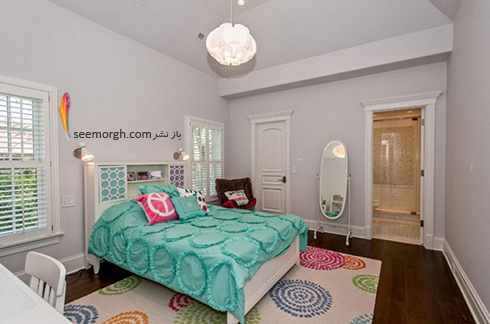 فرش فانتزی چند رنگ برای اتاق خواب - مدل شماره 3