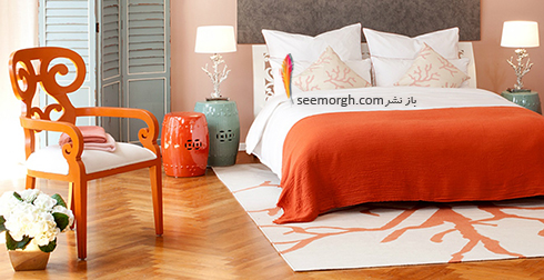 فرش فانتزی دو رنگ برای اتاق خواب - مدل شماره 1