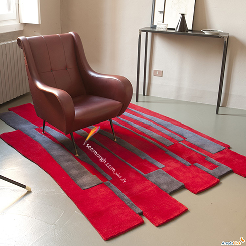 فرش فانتزی دو رنگ برای اتاق خواب - مدل شماره 2