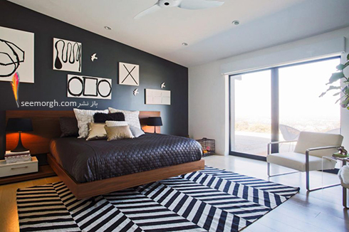 فرش فانتزی راه راه برای اتاق خواب - مدل شماره 1