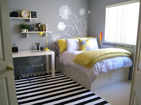 فرش فانتزی راه راه برای اتاق خواب - مدل شماره 3