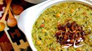 طرز  تهیه ی آش سبزی شیرازی